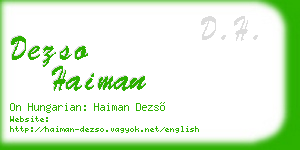 dezso haiman business card